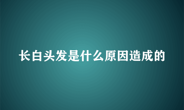 长白头发是什么原因造成的