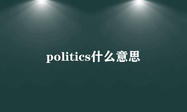 politics什么意思