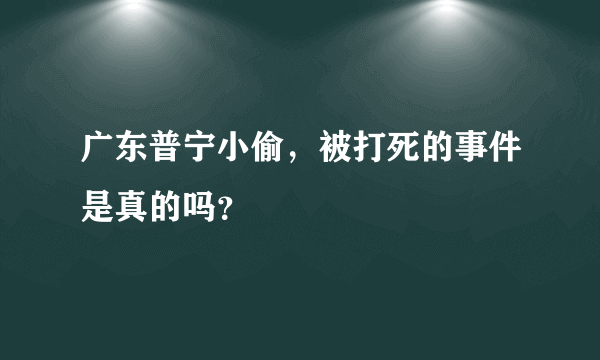 广东普宁小偷，被打死的事件是真的吗？