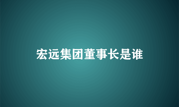 宏远集团董事长是谁