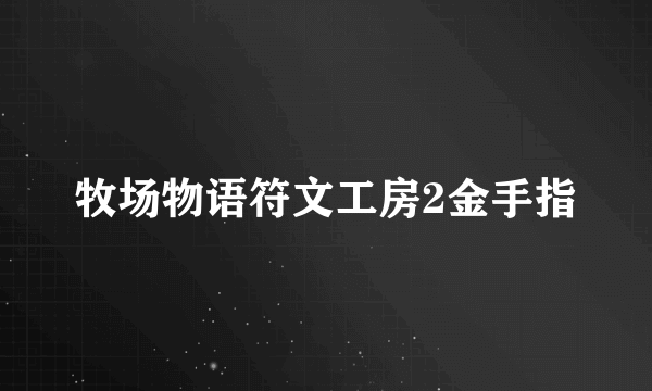 牧场物语符文工房2金手指