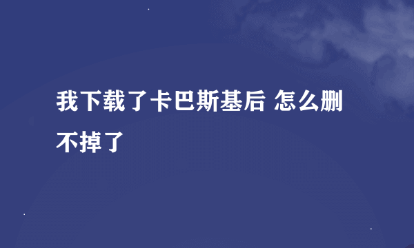 我下载了卡巴斯基后 怎么删不掉了