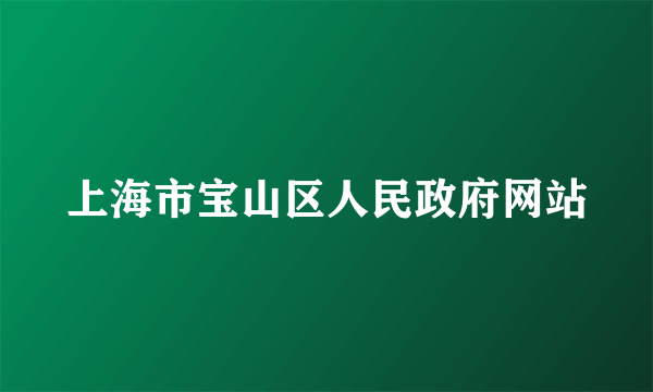 上海市宝山区人民政府网站