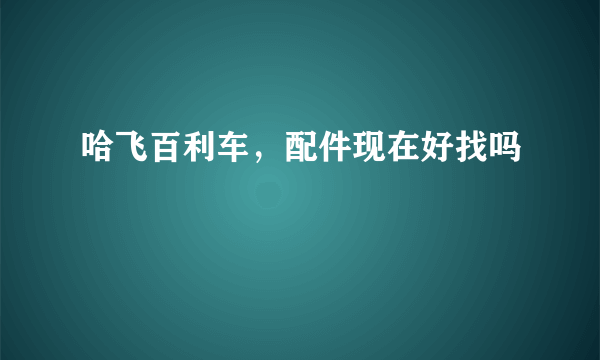 哈飞百利车，配件现在好找吗