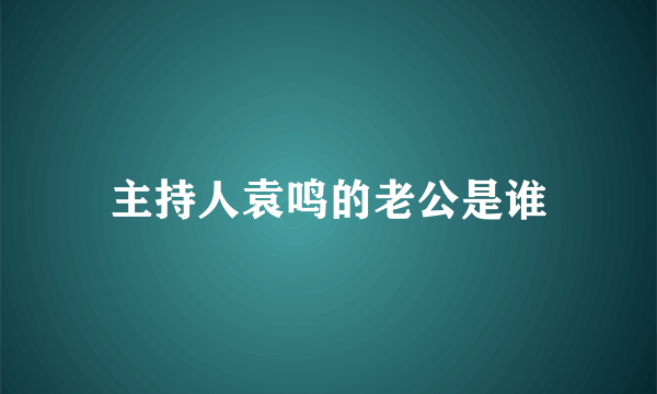 主持人袁鸣的老公是谁