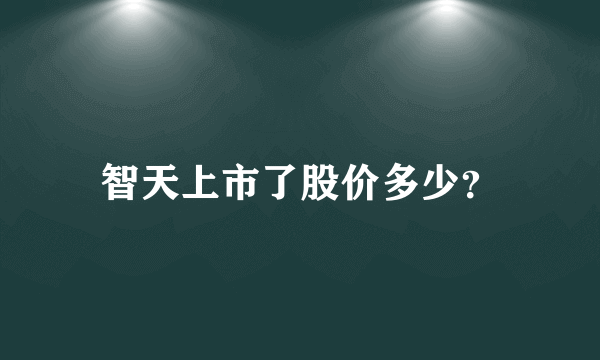 智天上市了股价多少？