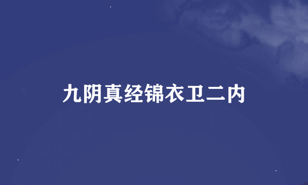 九阴真经锦衣卫二内