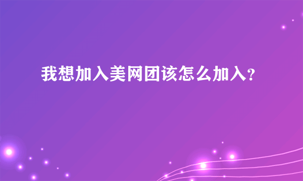 我想加入美网团该怎么加入？