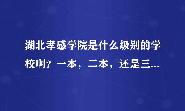 湖北孝感学院是什么级别的学校啊？一本，二本，还是三本，四本呢