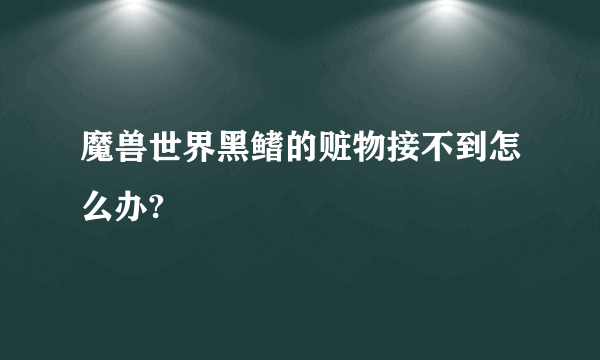 魔兽世界黑鳍的赃物接不到怎么办?