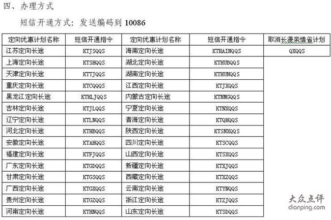 亲情省长途漫游优惠业务如何开通