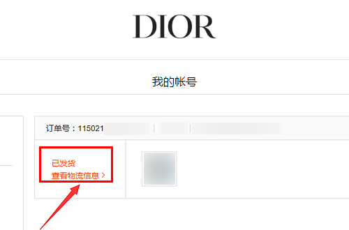 迪奥中文官网买东西，哪里查物流？