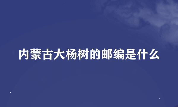 内蒙古大杨树的邮编是什么