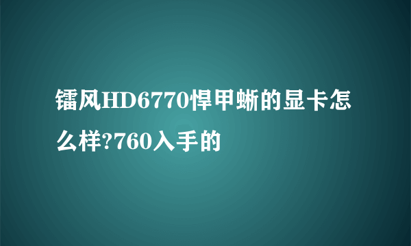 镭风HD6770悍甲蜥的显卡怎么样?760入手的