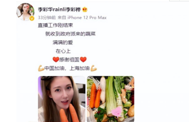 隔离中的李彩桦晒收到的蔬菜，上海的疫情如何？