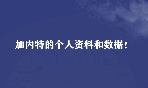 加内特的个人资料和数据！