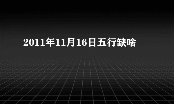 2011年11月16日五行缺啥