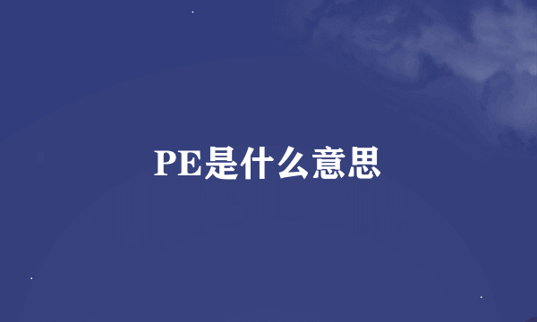 PE是什么意思