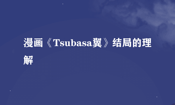 漫画《Tsubasa翼》结局的理解