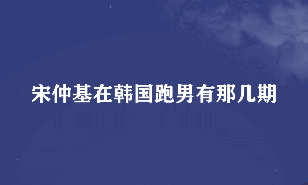 宋仲基在韩国跑男有那几期