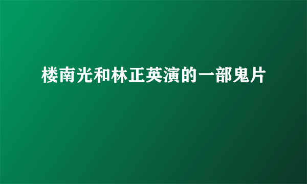 楼南光和林正英演的一部鬼片