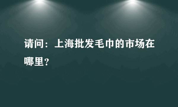 请问：上海批发毛巾的市场在哪里？