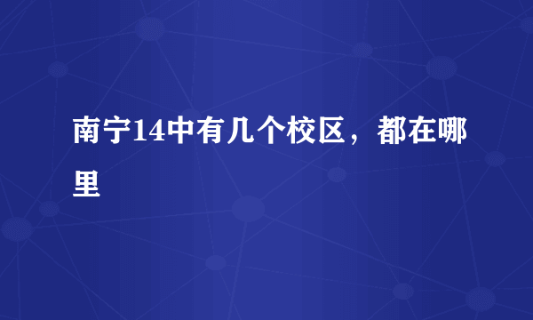 南宁14中有几个校区，都在哪里