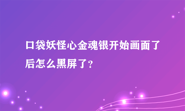 口袋妖怪心金魂银开始画面了后怎么黑屏了？