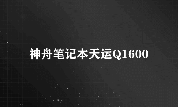 神舟笔记本天运Q1600