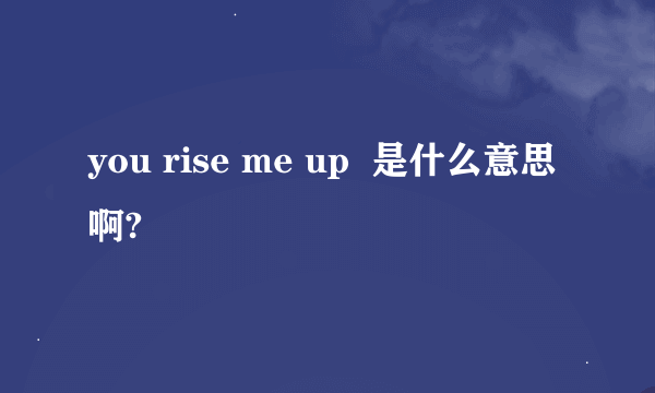 you rise me up  是什么意思啊?