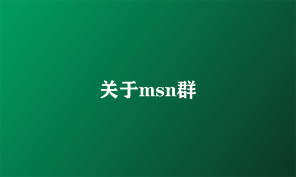 关于msn群