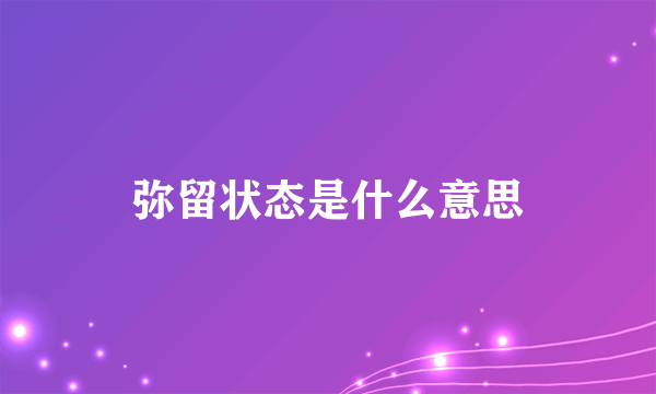 弥留状态是什么意思