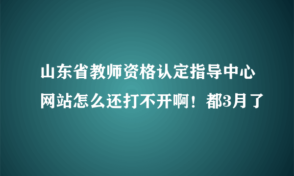 山东省教师资格认定指导中心网站怎么还打不开啊！都3月了