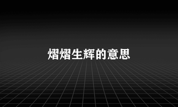 熠熠生辉的意思