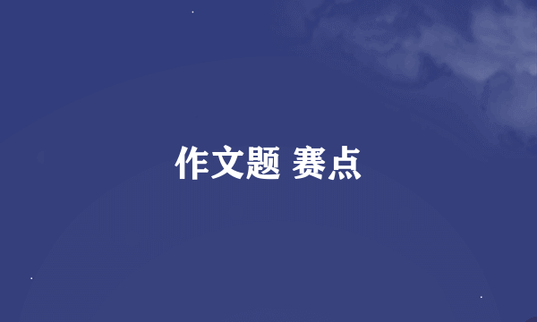 作文题 赛点