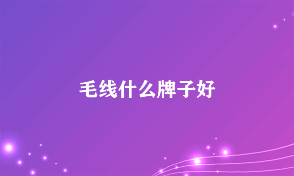 毛线什么牌子好