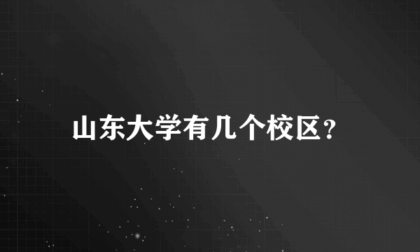 山东大学有几个校区？