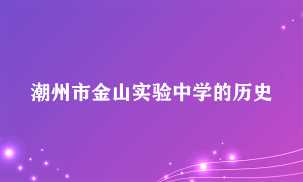 潮州市金山实验中学的历史