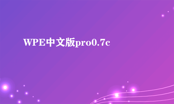 WPE中文版pro0.7c