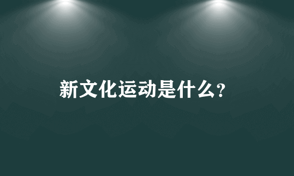 新文化运动是什么？