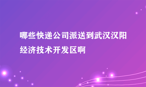 哪些快递公司派送到武汉汉阳经济技术开发区啊