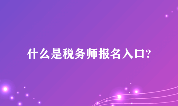 什么是税务师报名入口?