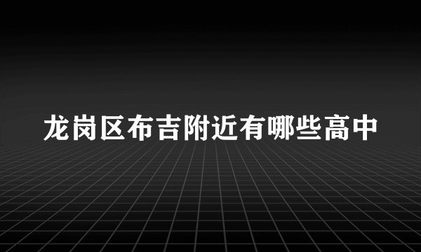 龙岗区布吉附近有哪些高中