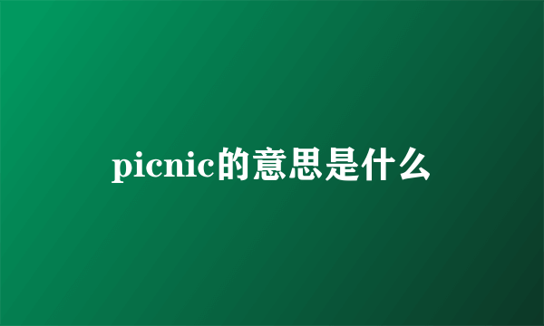 picnic的意思是什么