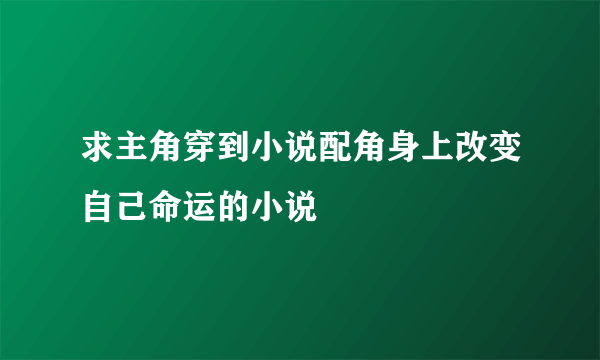 求主角穿到小说配角身上改变自己命运的小说