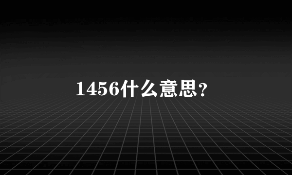 1456什么意思？