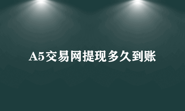 A5交易网提现多久到账