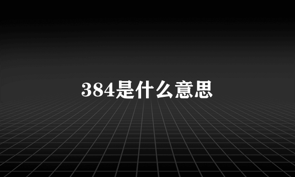 384是什么意思