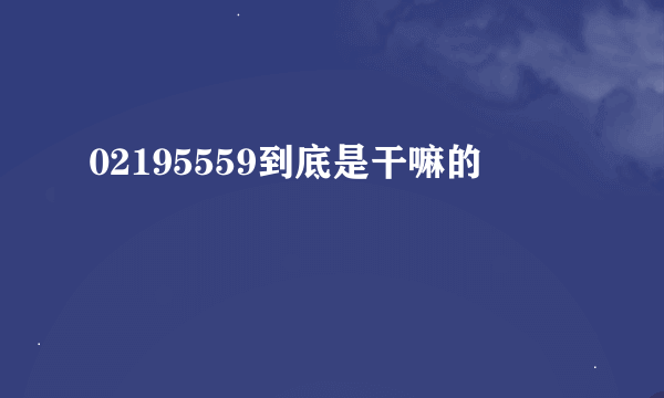 02195559到底是干嘛的