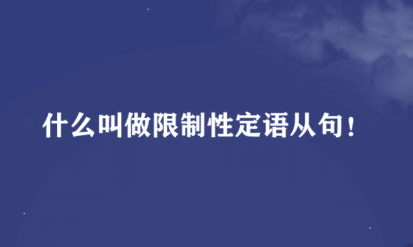 什么叫做限制性定语从句！